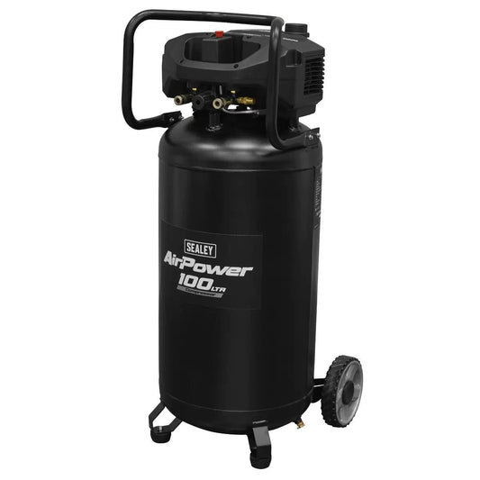 Sealey SAC100V 100L Oil Free Belt Drive Vertical Compressor 2.5hp & 230V/13A