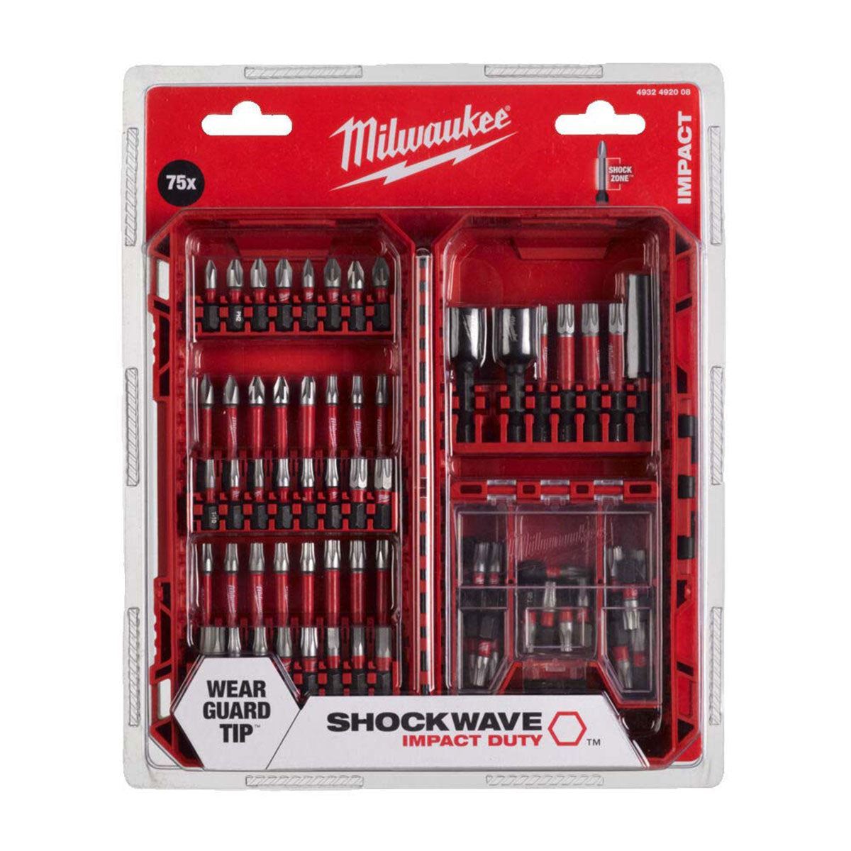 Milwaukee Shockwave Impact Duty Bit Set 75 Pieces 4932492008