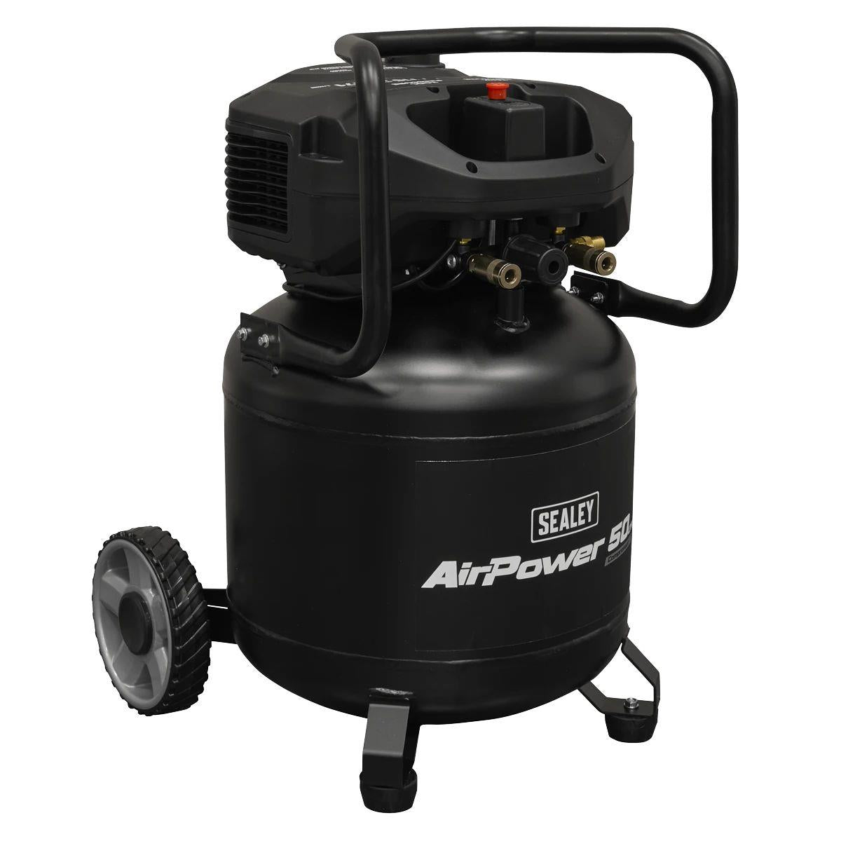 Sealey SAC50V 50L Oil Free Belt Drive Vertical Compressor 2hp & 230V/13A