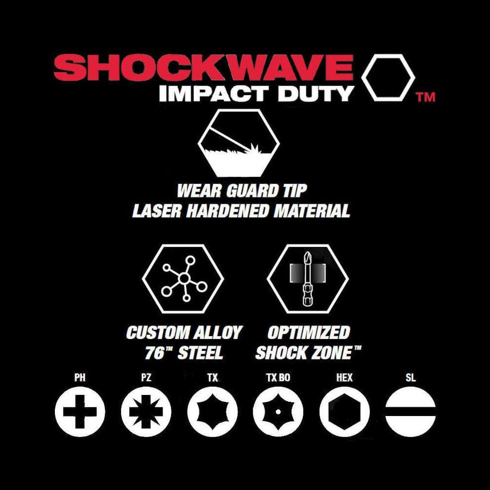 Milwaukee Shockwave PH2 25mm Screwdriver Bits 25pc Pack 4932472037