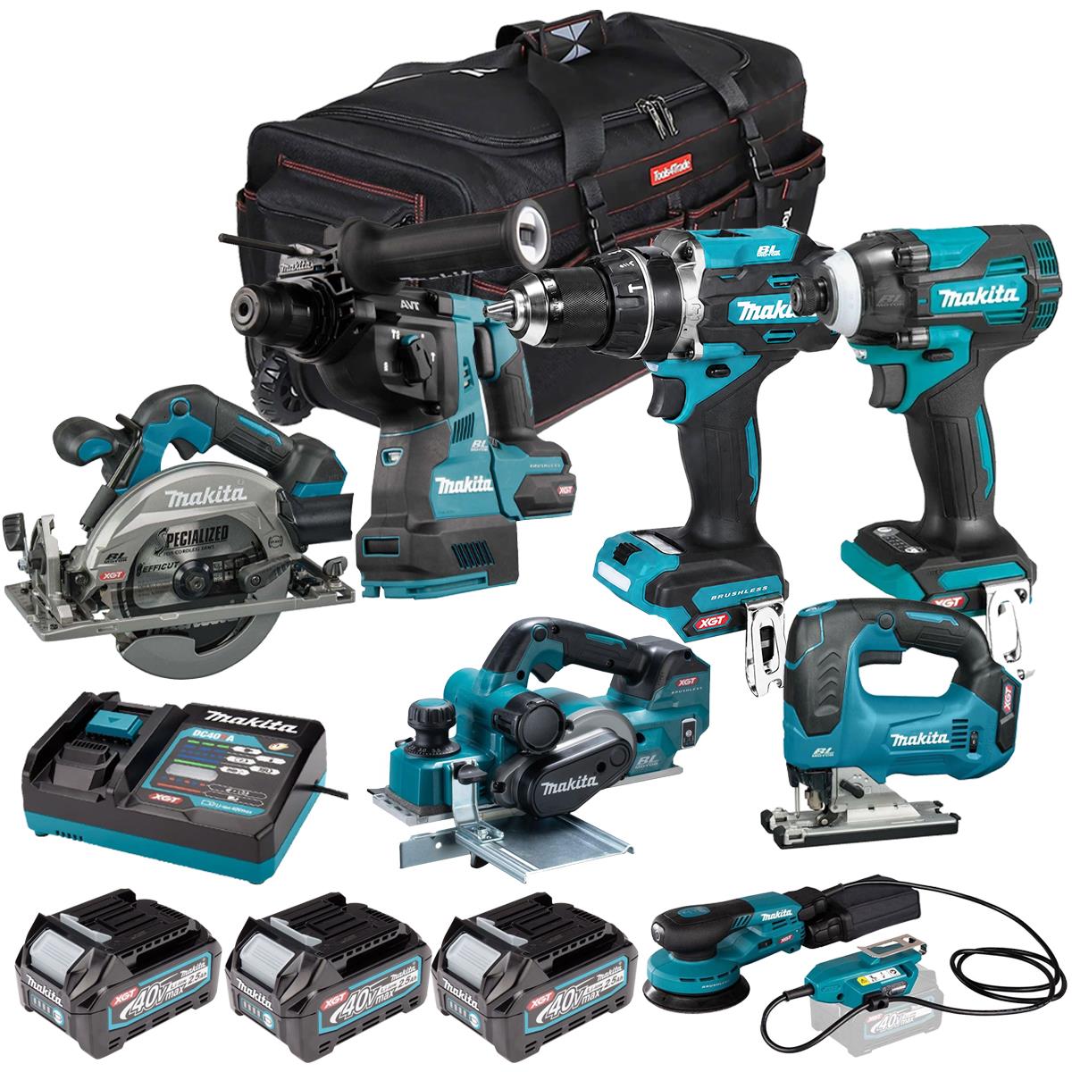 Makita 40V 7 Piece Combo Kit with 3 x 2.5Ah Batteries & Charger T4TKIT-7509