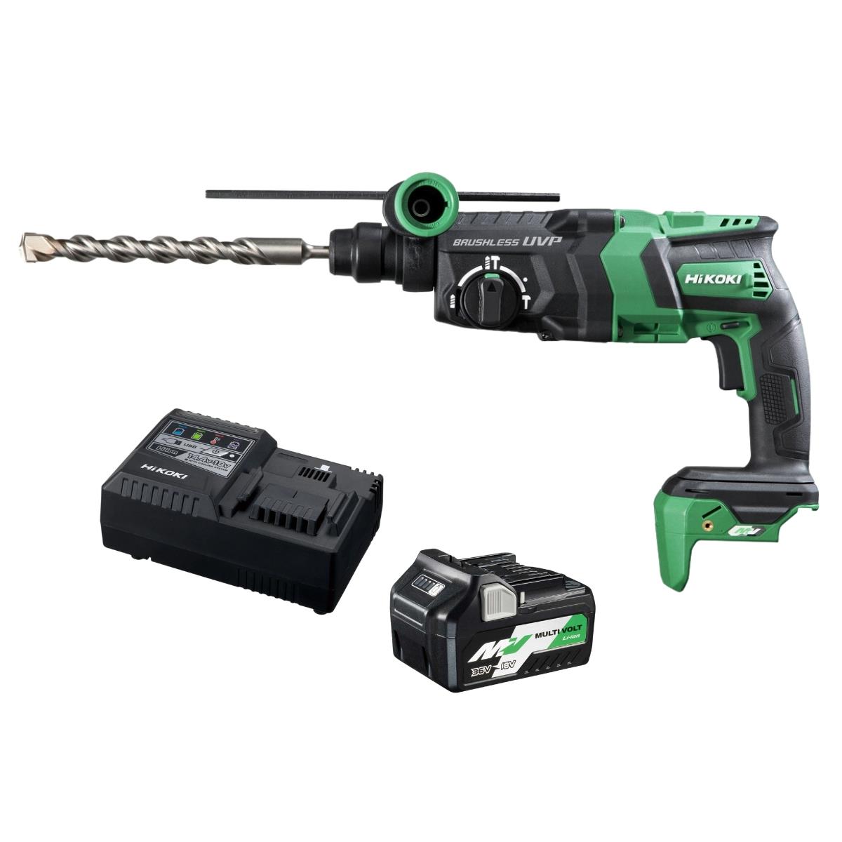 HiKOKI DH36DPEJ3Z 36V Brushless 3-Mode SDS+ Rotary Hammer Drill With 1 x 2.5Ah Battery Charger & Case