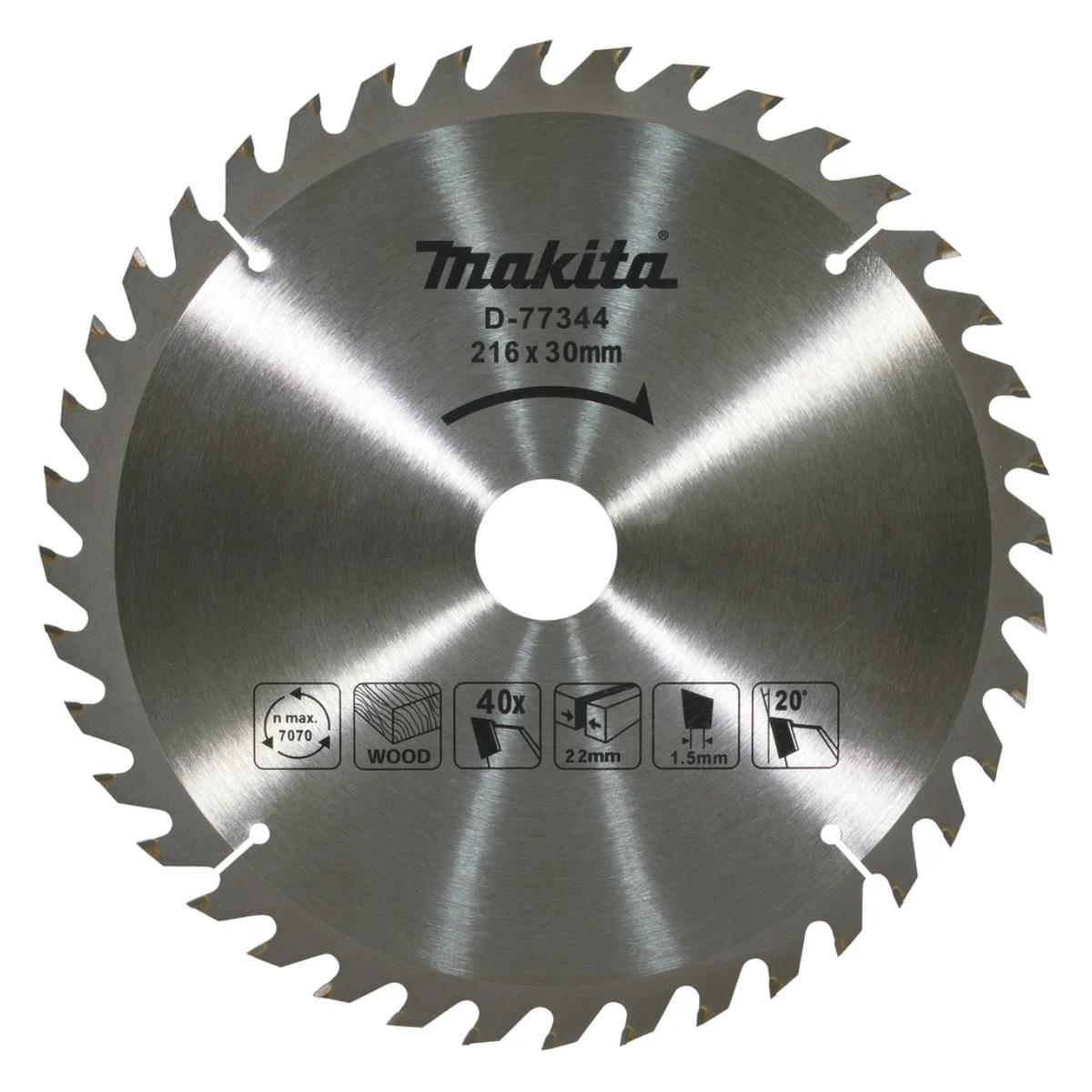 Makita D-77344 Mitre Saw Blade 216mm x 30mm x 40T