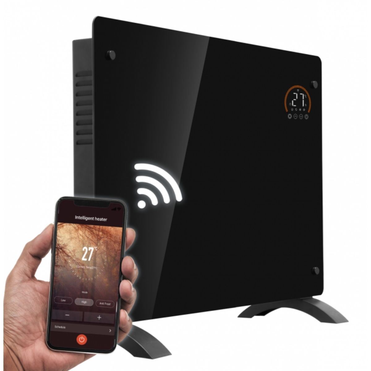 Sealey DH137 Baridi Electric Glass Panel Heater Black 1500W