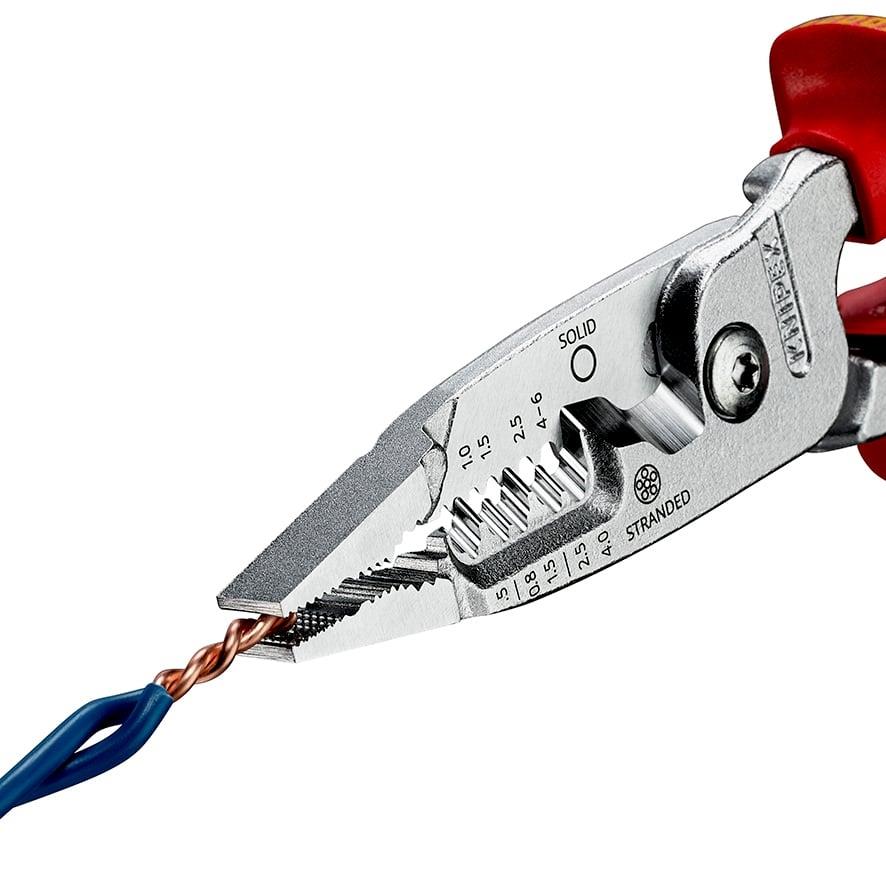 Knipex 200mm VDE Insulated Metric Wire Stripper with Multi-Component Grips 13 76 200 ME SB
