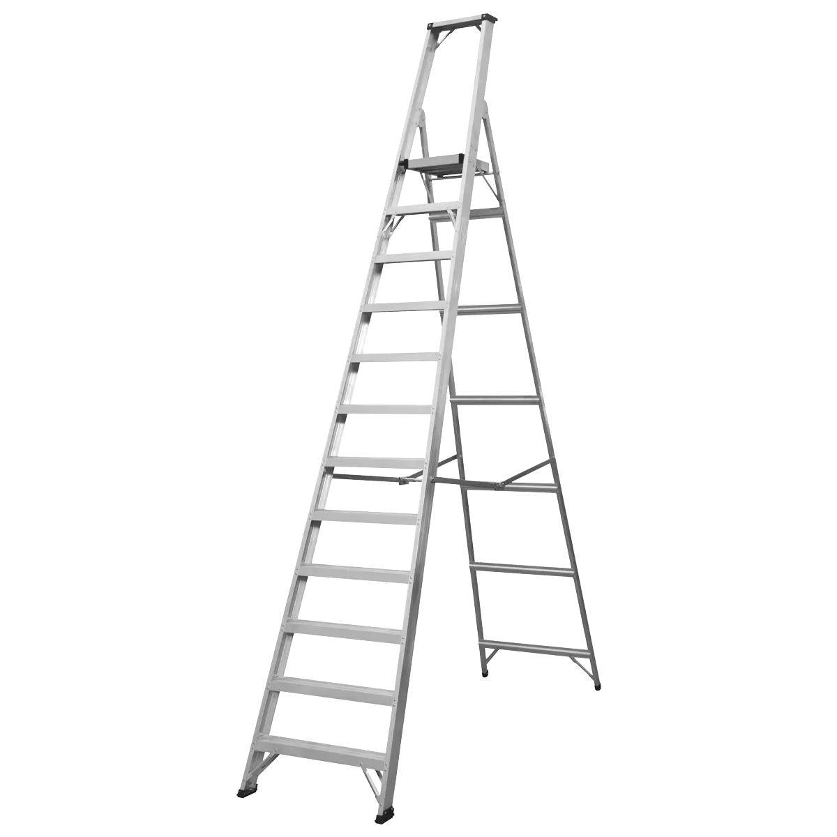 Sealey AXL12 Aluminium Step Ladder 12-Tread
