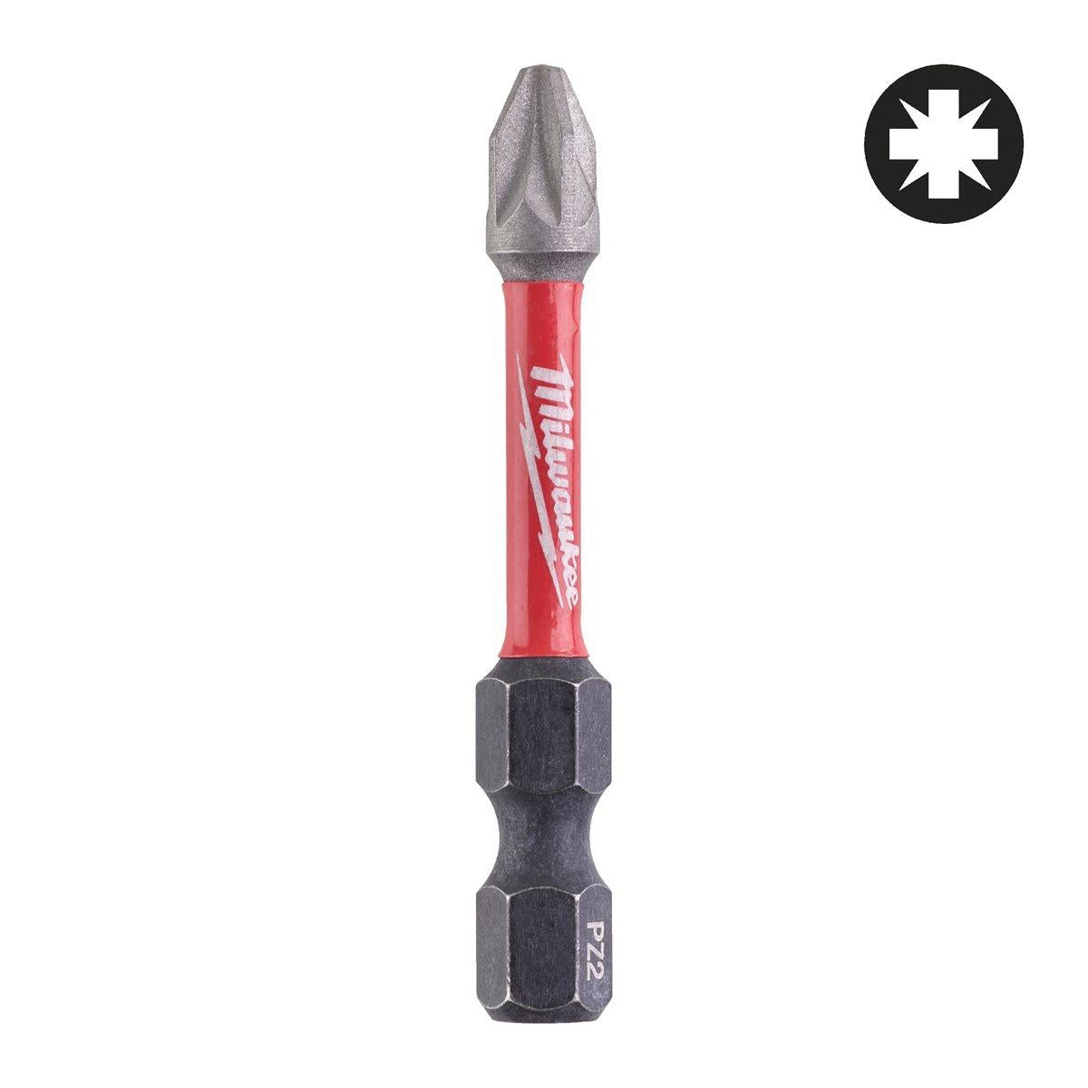 Milwaukee 10 Piece ShockWave Impact Duty PZ2 x 50mm Screwdriving Bit Set 4932430866