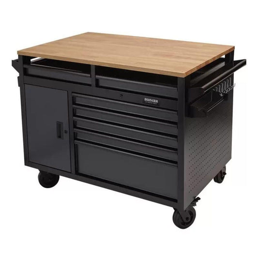 Draper B100-48MTG BUNKER 48" Multi-Functional Workbench Roller Tool Cabinet 14 Drawer Grey 08251