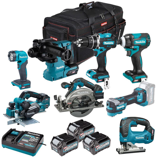 Makita 40V 8 Piece Combo Kit with 3 x 2.5Ah Batteries & Charger T4TKIT-7719