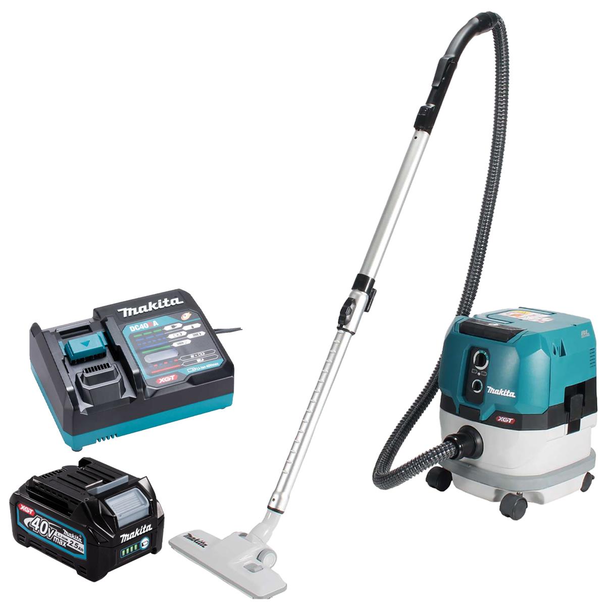 Makita VC001GLZ 40Vmax XGT Brushless Dust Extractor With 1 x 2.5Ah Battery & Charger