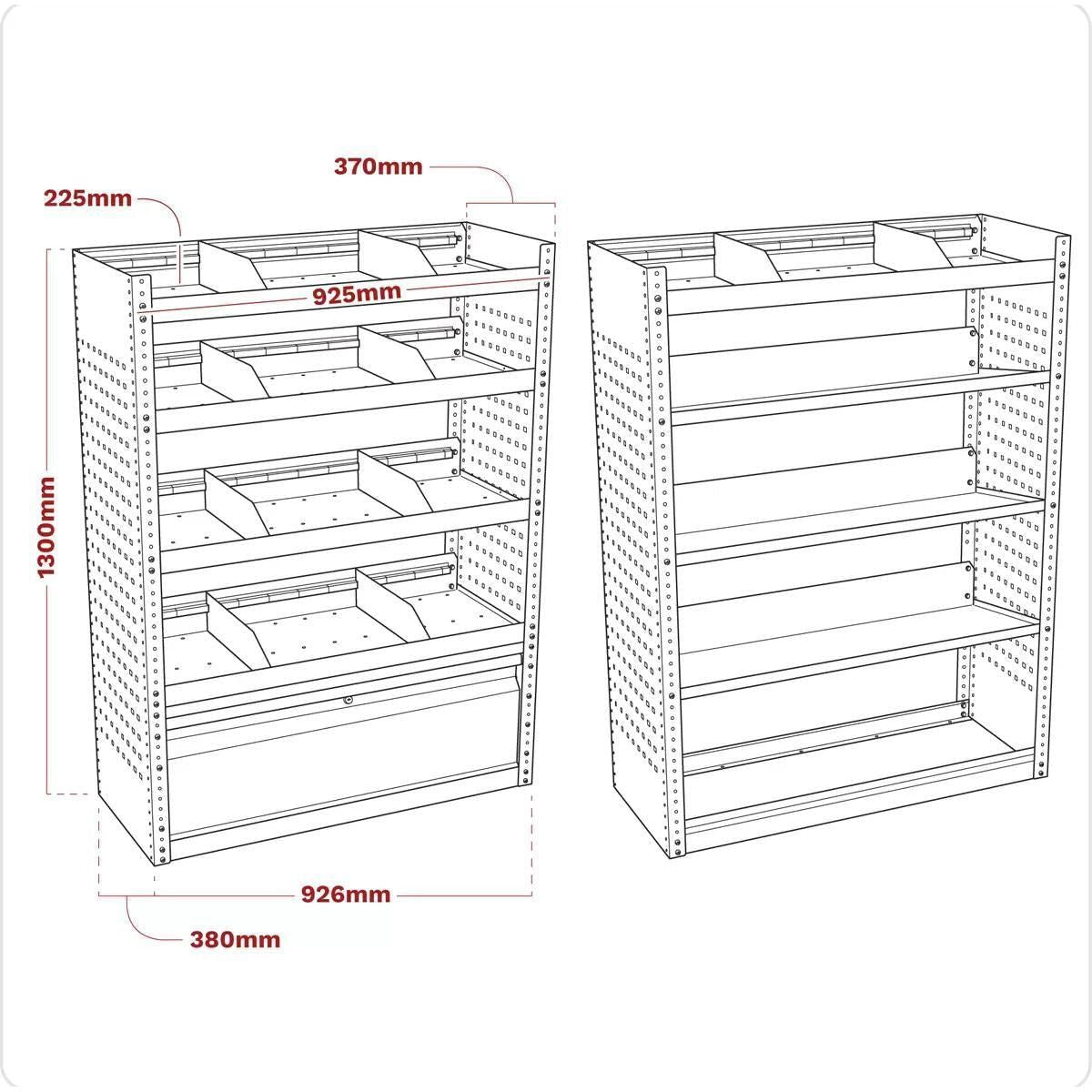 Sealey APMSVCOMBO3 Modular Van Storage System 1.85m 3-Piece Set