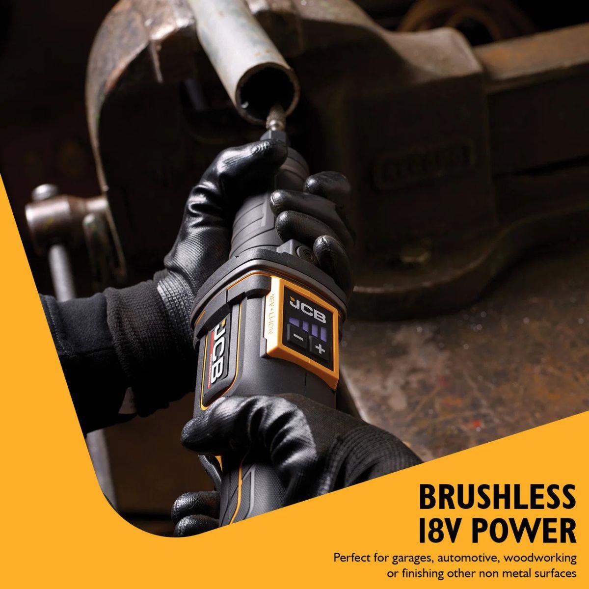 JCB-18PFAG-125 18V Brushless Flat Head Angle Grinder 125mm with Paddle Switch Body Only