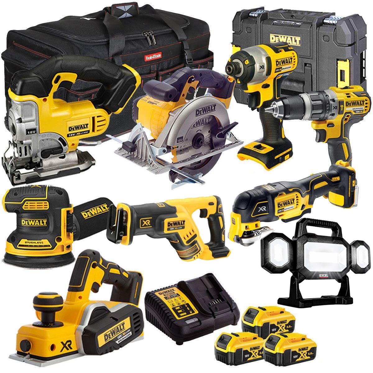 Dewalt 18V 9 Piece Power Tool Kit with 3 x 5.0Ah Battery & Charger T4TKIT-9715