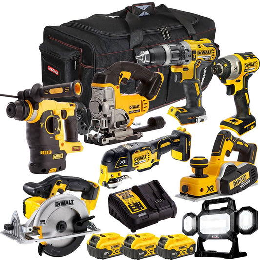 Dewalt 18V 8 Piece Power Tool Kit with 3 x 5.0Ah Battery & Charger T4TKIT-1224