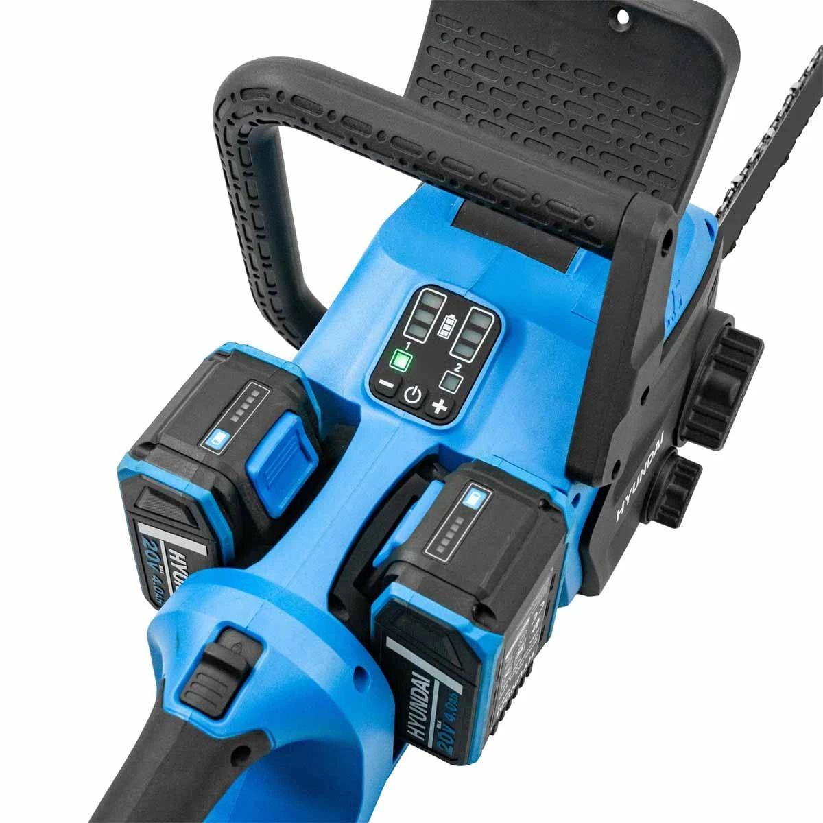 Hyundai HY40CCS350 2 x 20V 4Ah Brushless Cordless Chainsaw 350mm with 2 x 4.0Ah Batteries and Charger