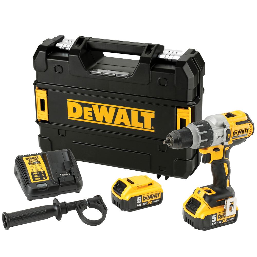 DeWalt DCD996P2 18V XR Brushless Combi Drill 2 x 5.0Ah Li-ion & Charger With Heavy-Duty Kit Box
