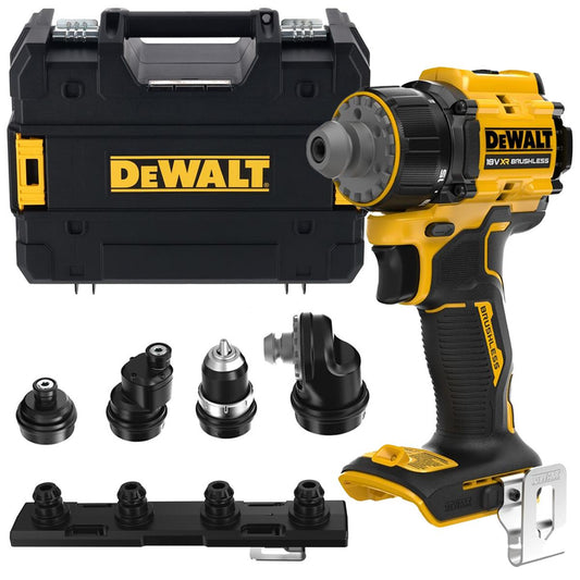 Dewalt DCD803NT-XJ 18V XR Brushless Multi-Head Drill Driver Body Only with Interchangeable Heads & Case