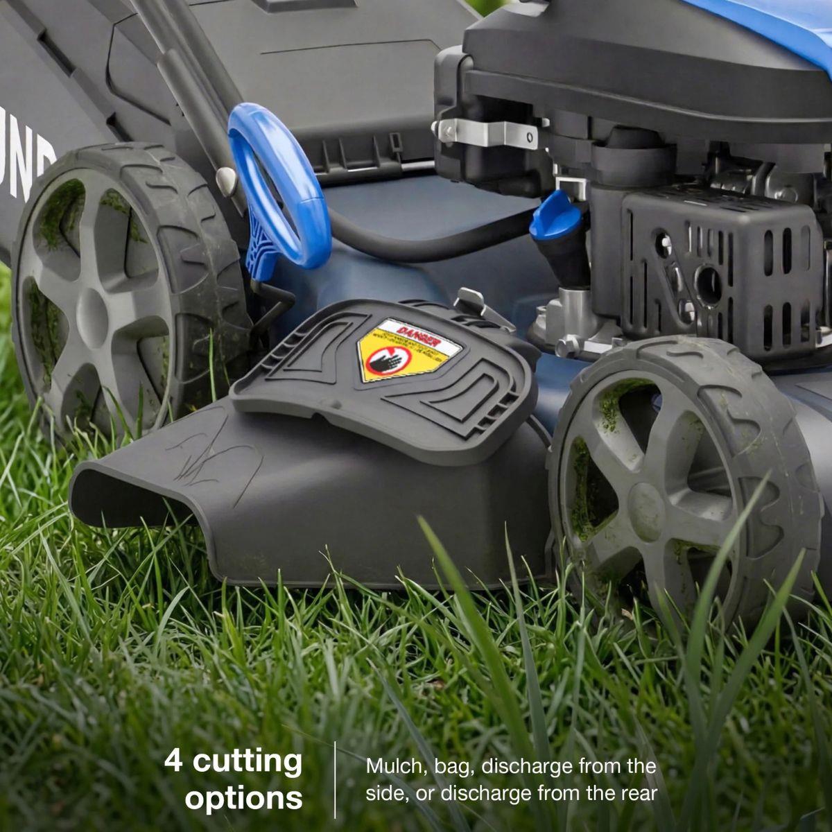 Hyundai HYM22200SPEX 56cm Electric Start Self-Propelled 3-in-1 Petrol Lawnmower
