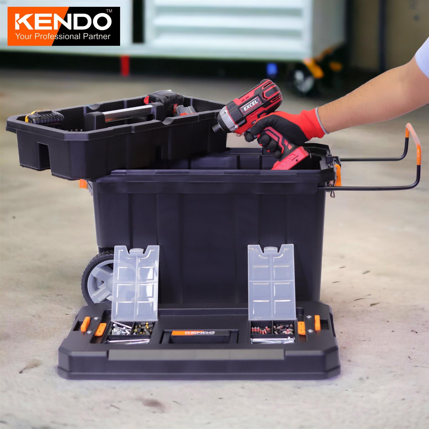 Kendo Mobile Tool Box with 2 Organizers