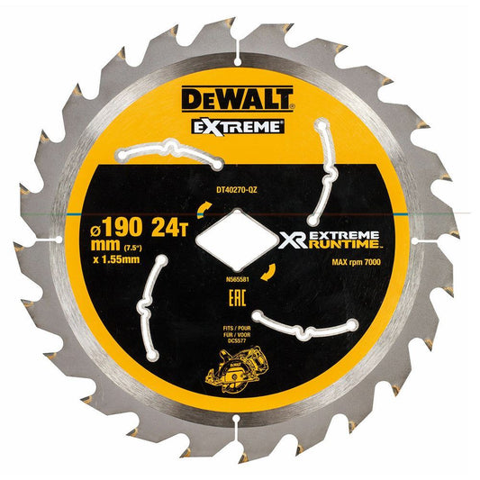 Dewalt Extreme Runtime FlexVolt Diamond Circular Saw Blade 190mm x 24T DT40270-QZ