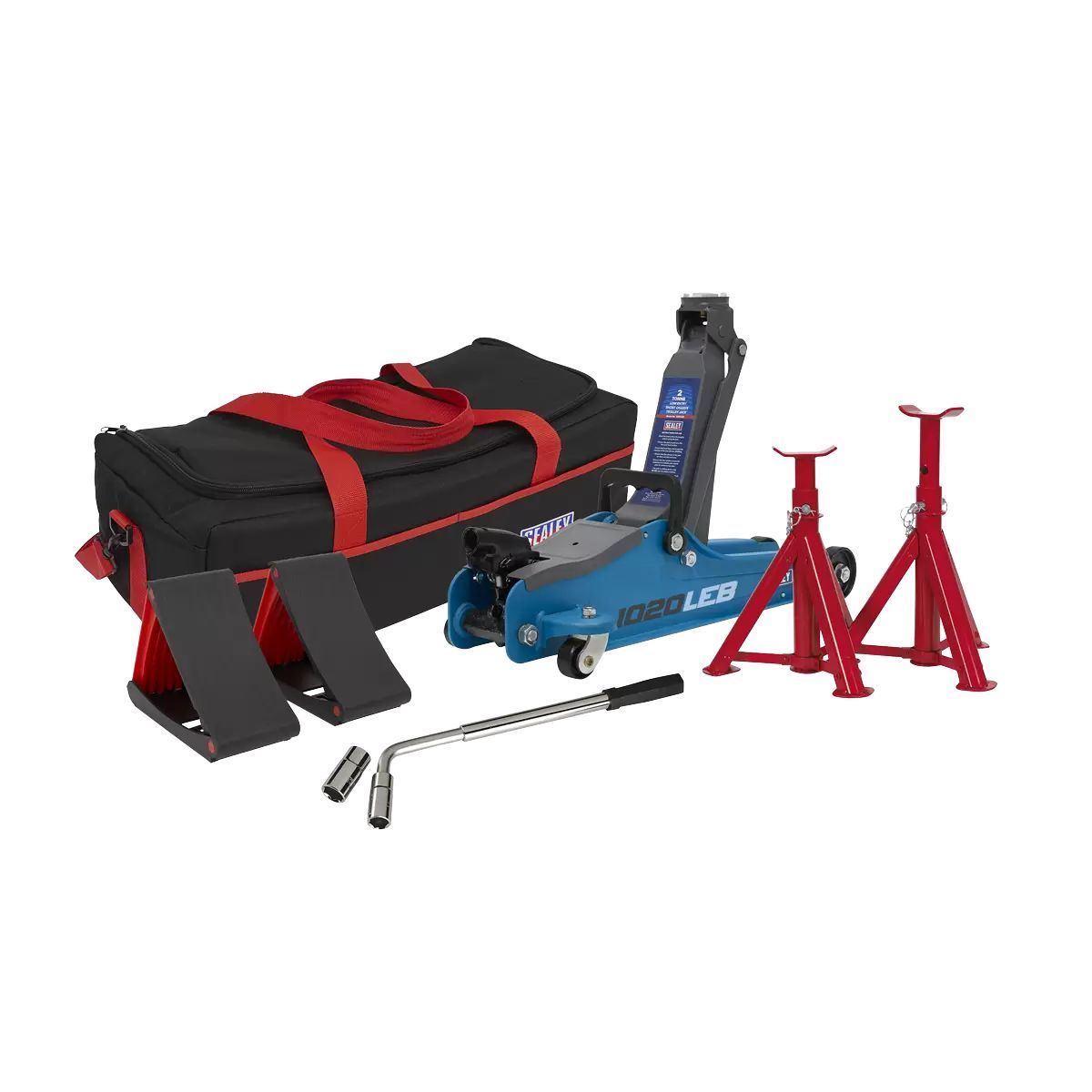 Sealey 1020LEBBAGCOMBO 2tonne Low Entry Short Chassis Trolley Jack Blue