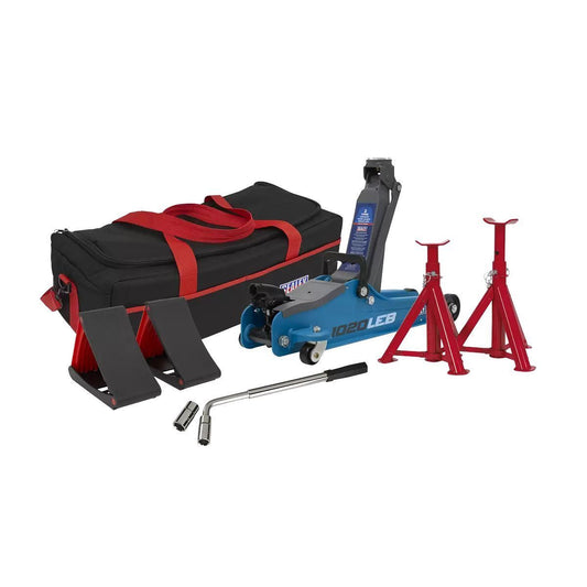 Sealey 1020LEBBAGCOMBO 2tonne Low Entry Short Chassis Trolley Jack Blue