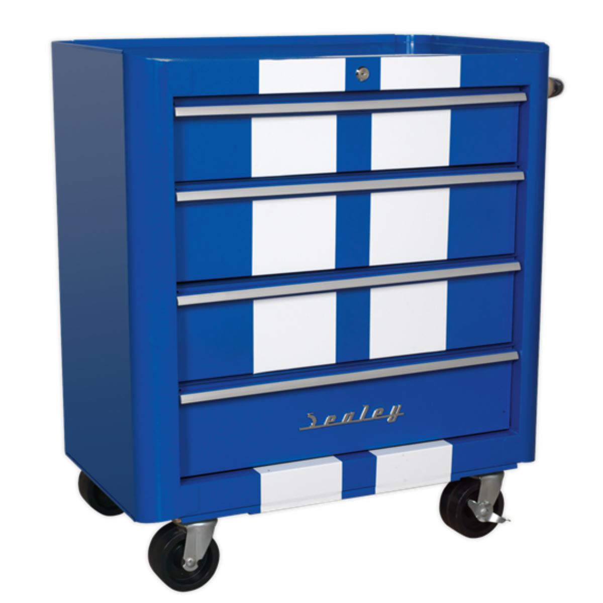 Sealey AP28COMBO2BWS 10 Drawer Retro Style Rollcab Blue and White