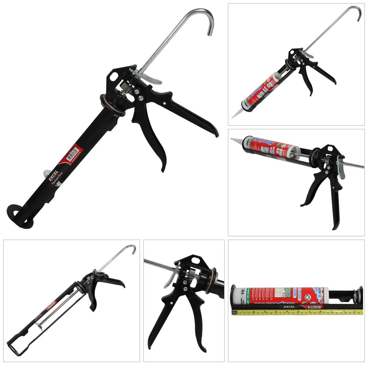 Excel Sealant Silicone Caulking Gun Heavy Duty, Adhesive Mastic Applicator
