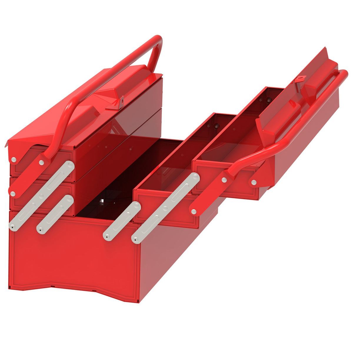 Excel 5 Tray Cantilever Metal Tool Box Organiser Storage Red
