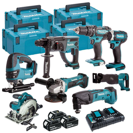 Makita 18V 8 Piece Power Tool Kit with 3 x 5.0Ah Battery & Charger T4TKIT-16463