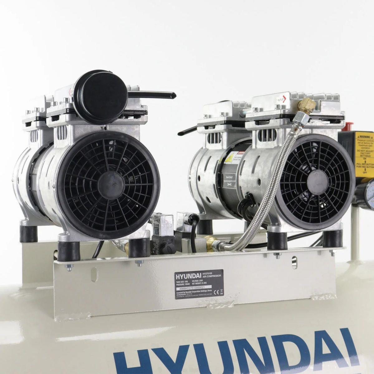 Hyundai HY275100 100L Oil Free Low Noise Electric Air Compressor 145psi Direct Drive 1500W/230V