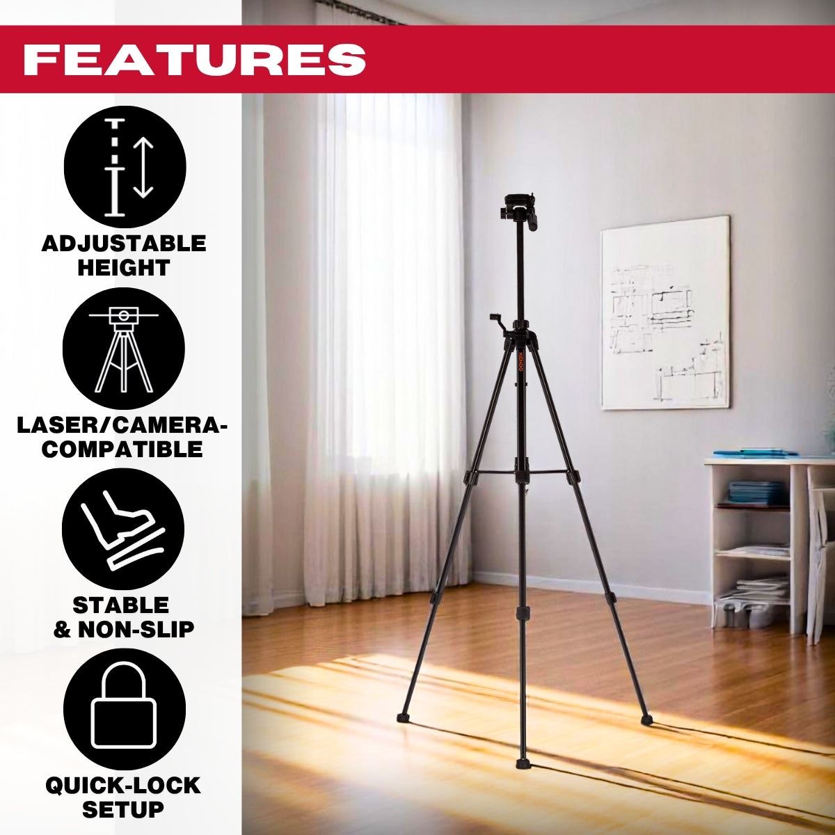 Kendo Adjustable Tripod 0.6–1.5m with Carry Bag