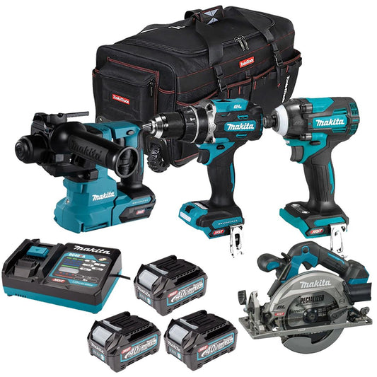 Makita 40V 4 Piece Combo Kit with 2 x 2.5Ah Batteries & Charger T4TKIT-6963