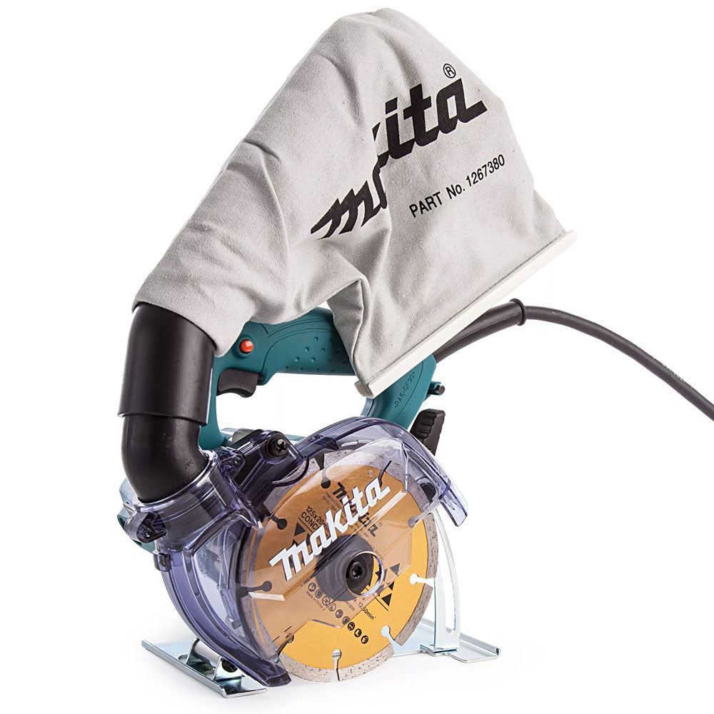 Makita 4100KB/1 Dustless Disc Cutter Diamond Wheel 110V with Guide Rail & Adaptor