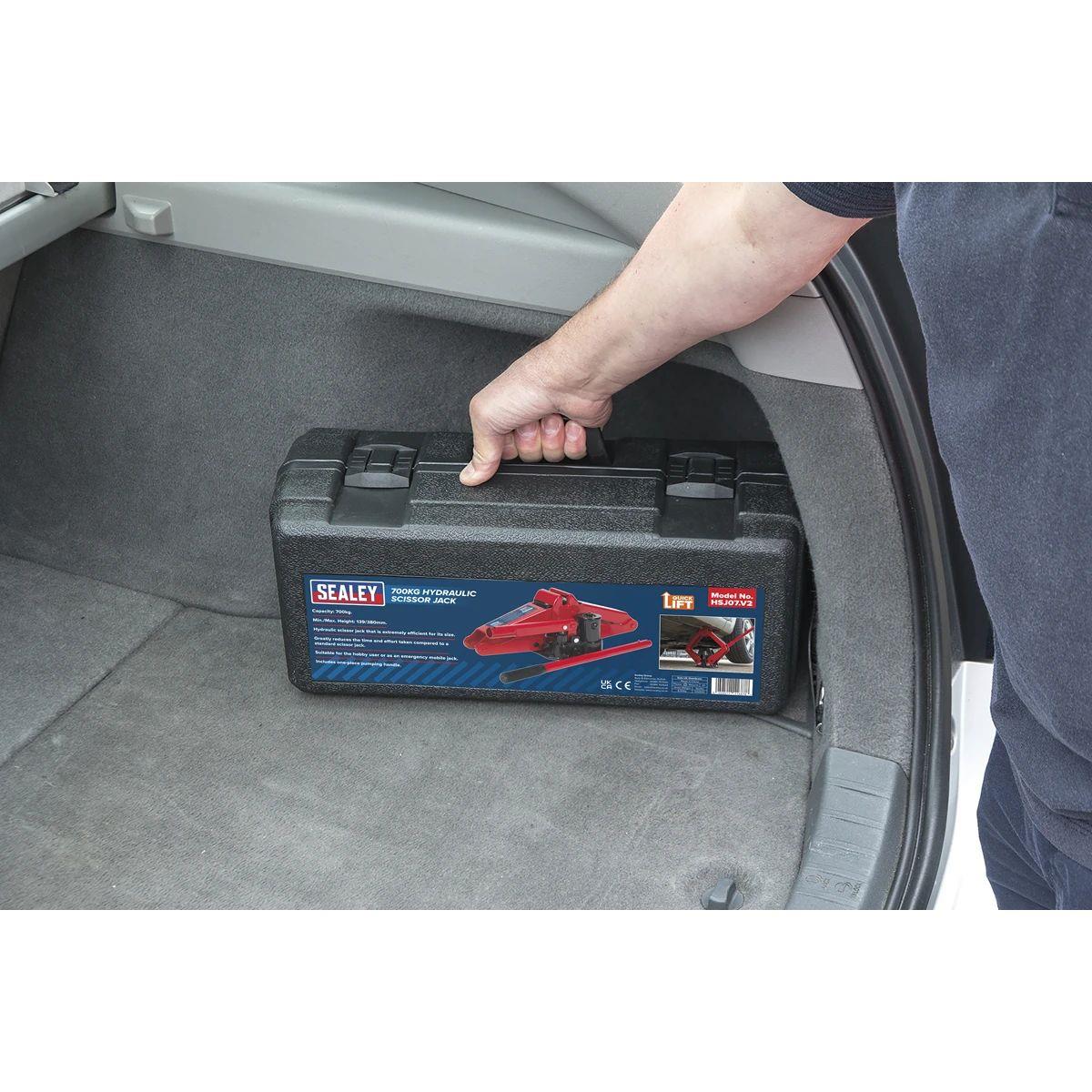Sealey HSJ07 Hydraulic Scissor Jack 700kg Capacity