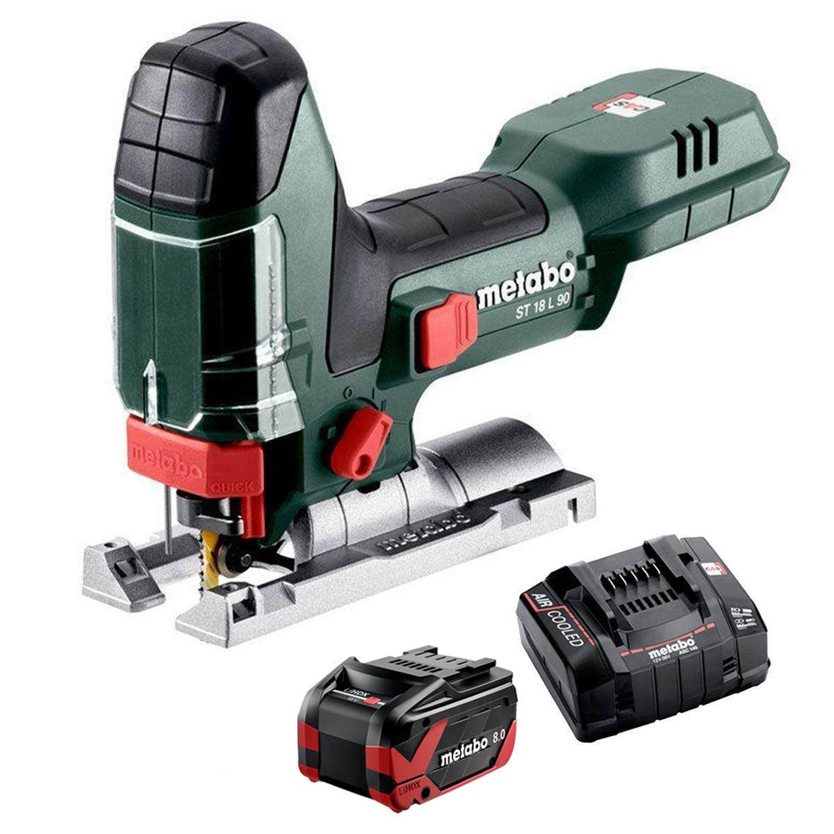 Metabo ST 18 L 90 18V Body Grip Jigsaw with 1 x 8.0Ah Battery & Charger