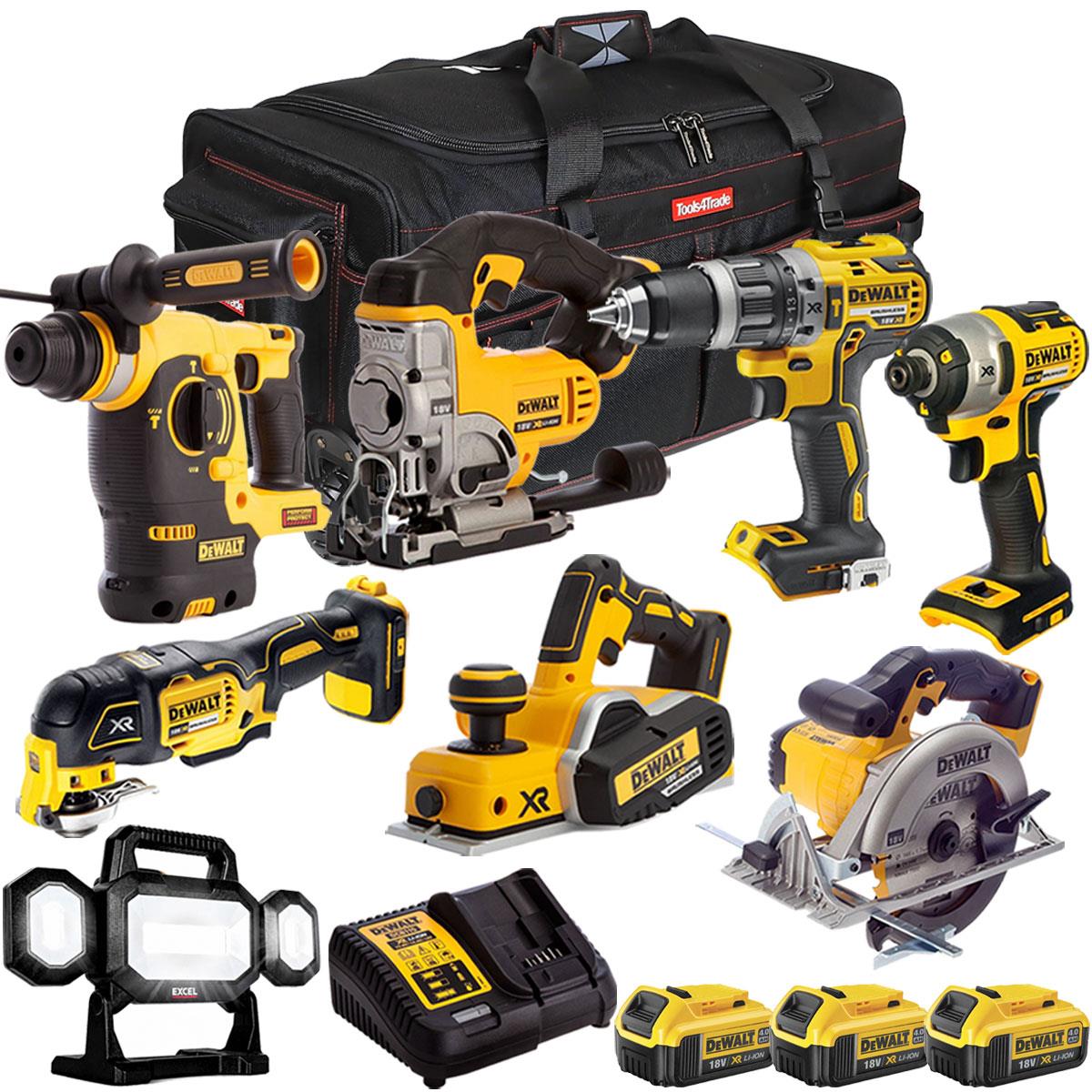 Dewalt 18V 8 Piece Power Tool Kit with 3 x 4.0Ah Battery & Charger DEW-KIT-3