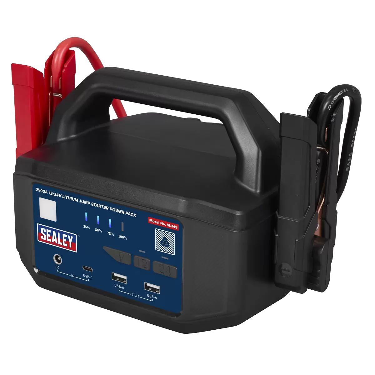 Sealey SL34S 12/24V Lithium-ion Jump Starter Power Pack 2500A