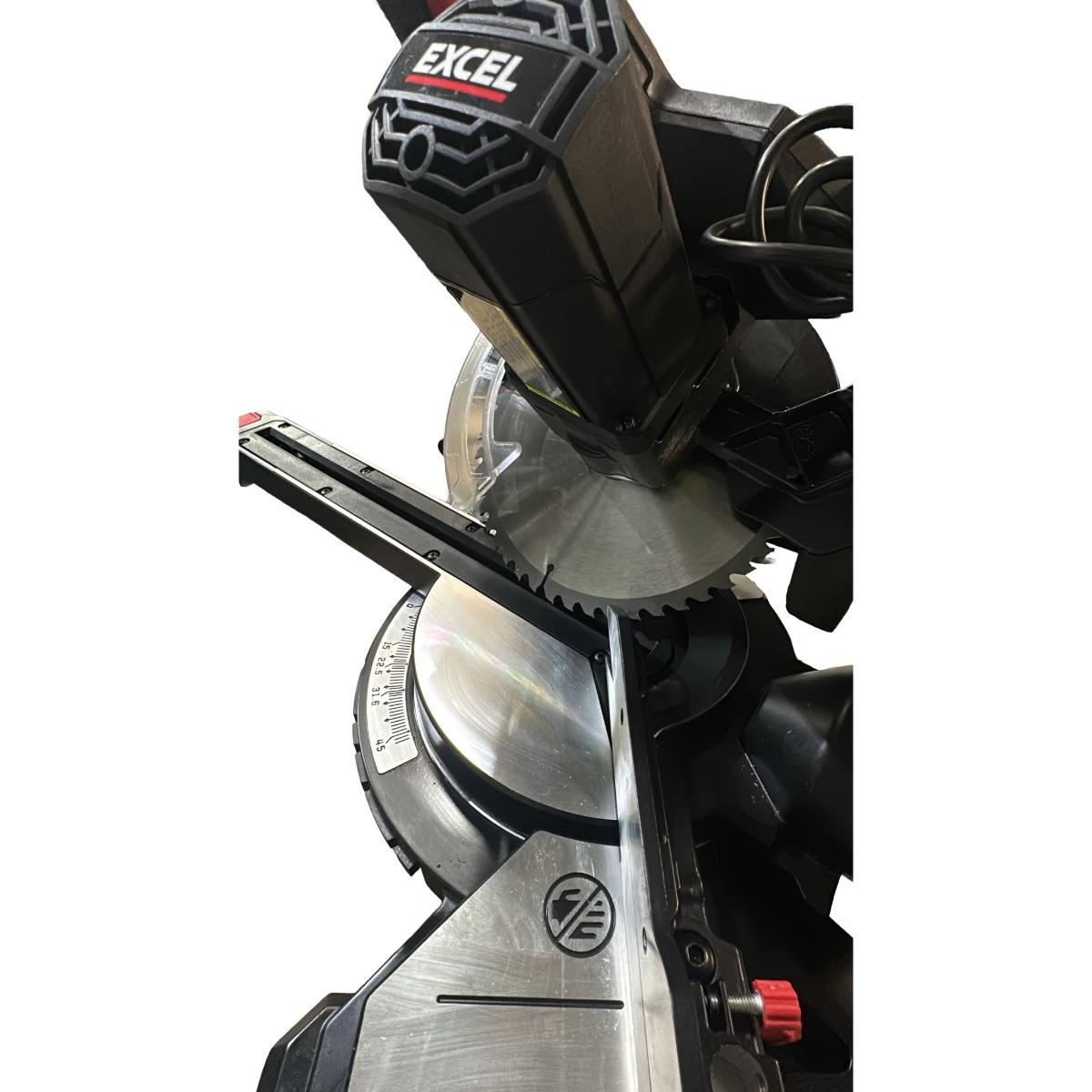 Excel 216mm Sliding Mitre Saw with LED Light & 48T Blade 240V/1700W Item Condition Used