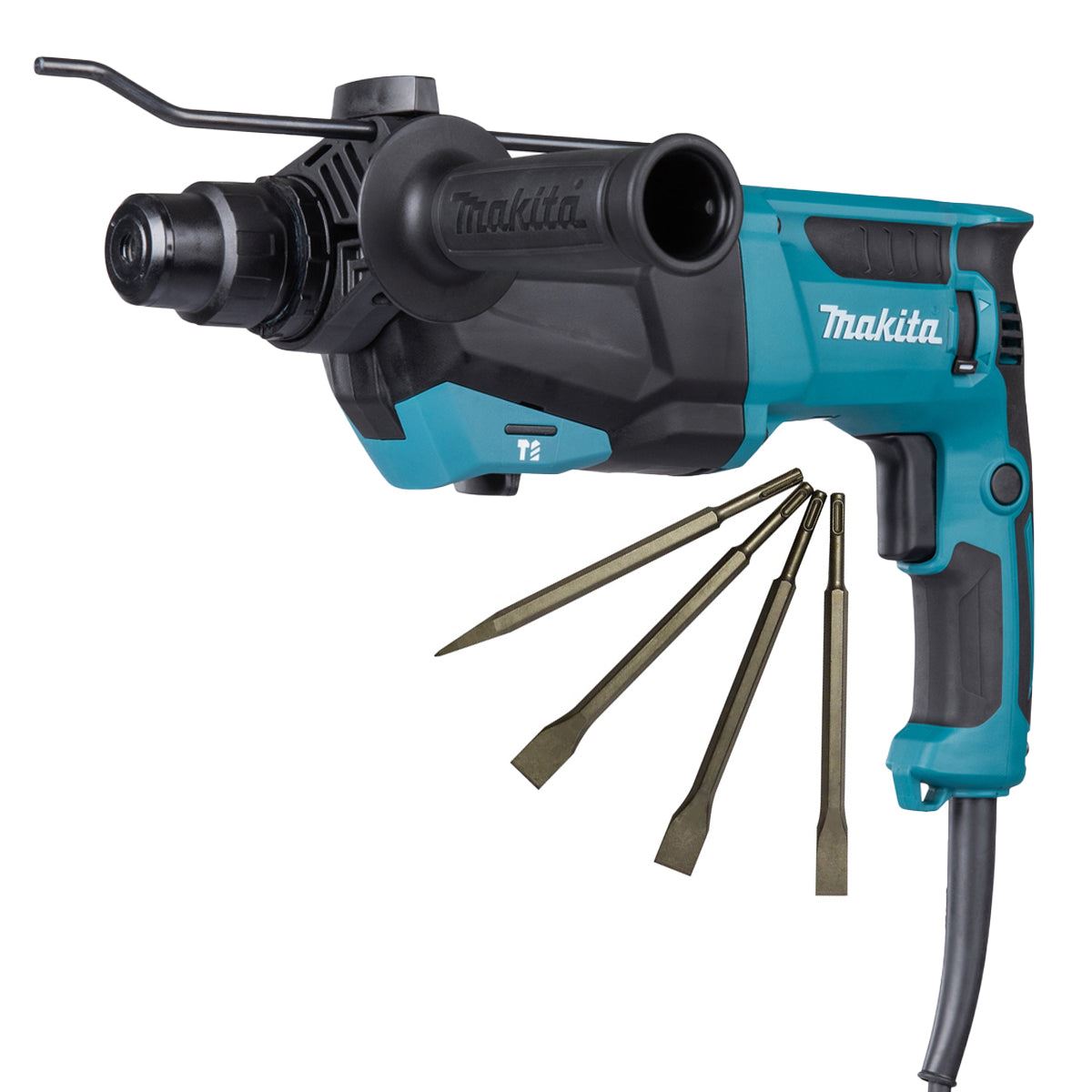 Makita HR2670/1 26mm SDS+ Rotary Hammer Drill With Excel Drill Chisel Set