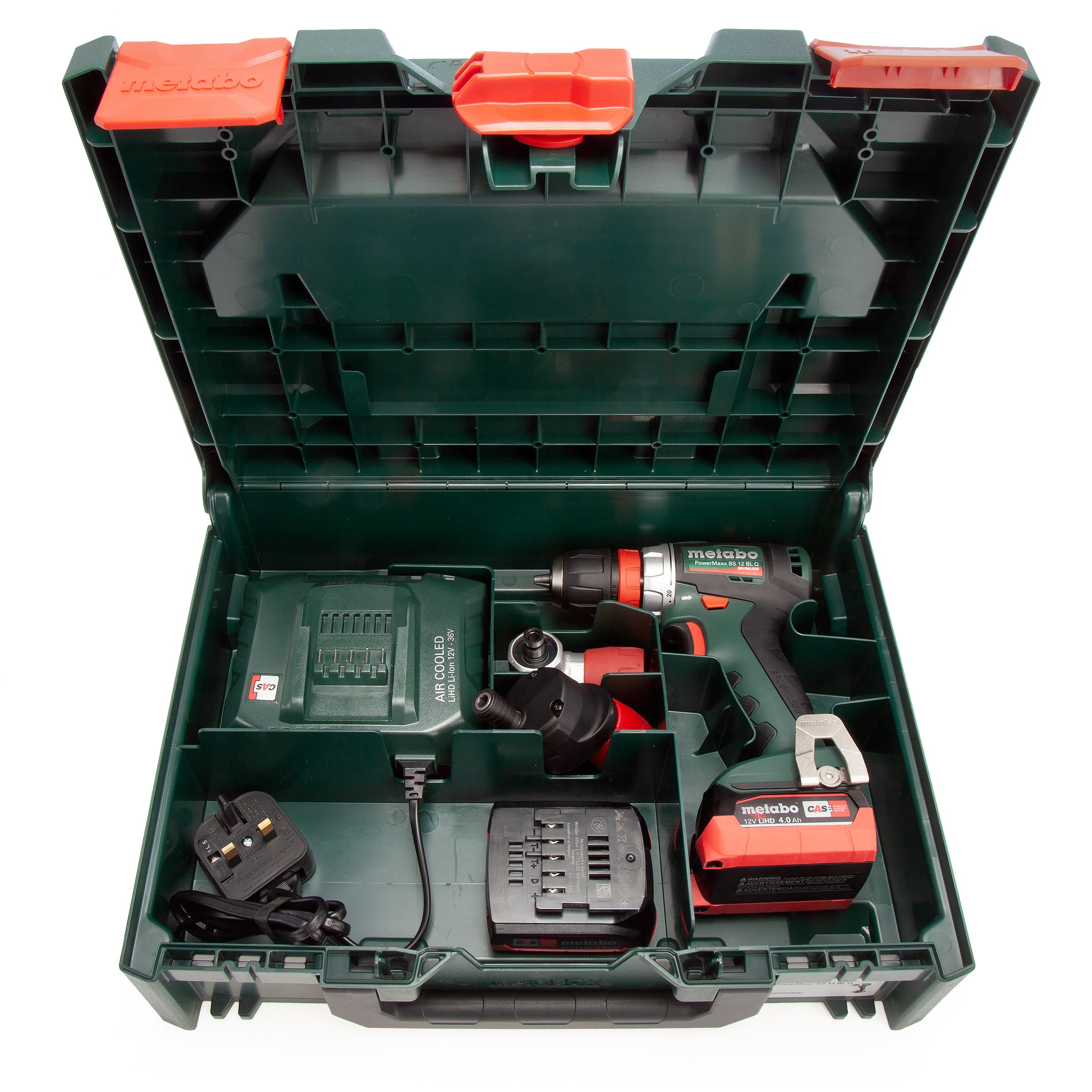Metabo BS12BLQ 12V Brushless PowerMaxx Drill Driver Kit with 2 x 4.0Ah Battery UK601039801