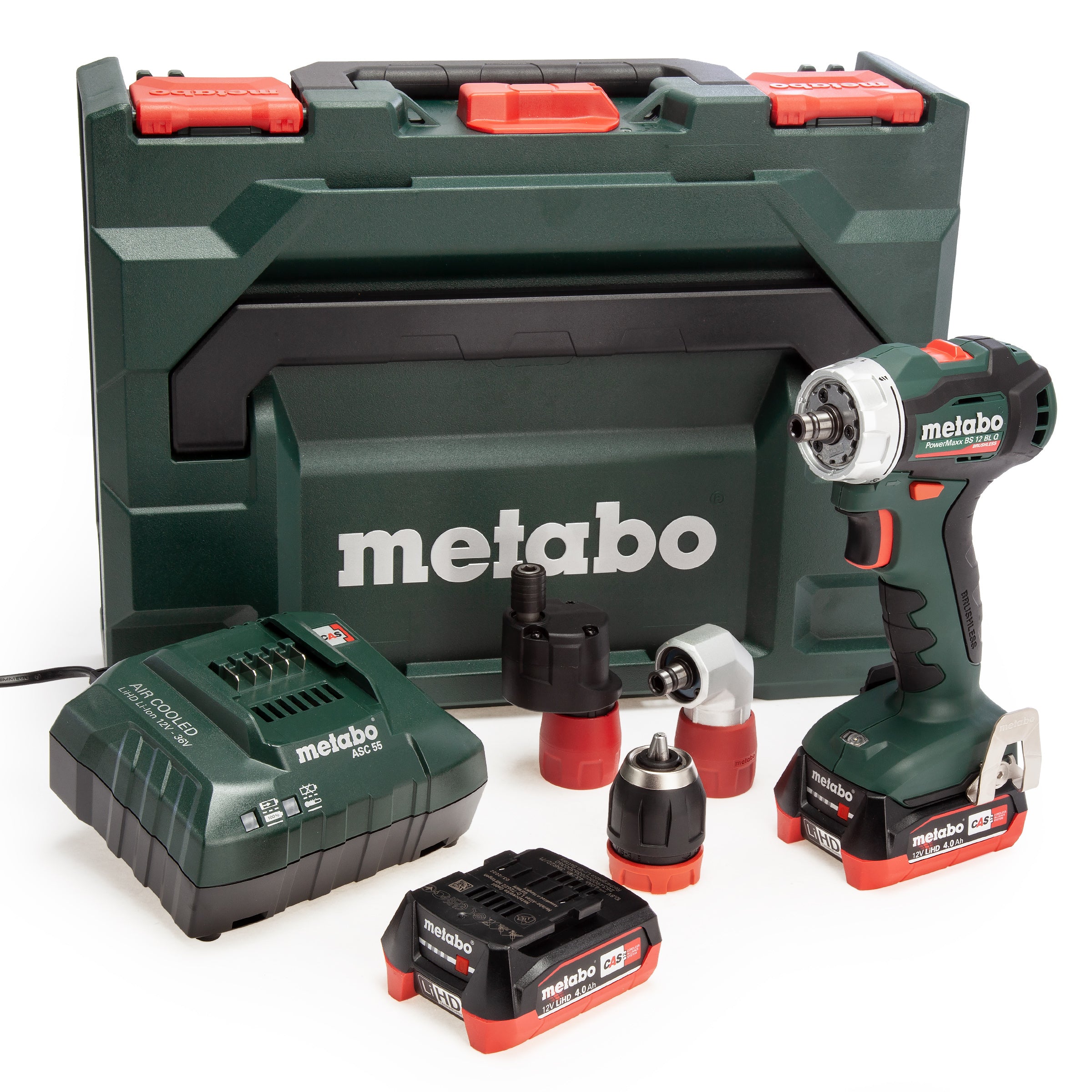 Metabo BS12BLQ 12V Brushless PowerMaxx Drill Driver Kit with 2 x 4.0Ah Battery UK601039801