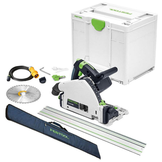 Festool TS 55 FEQ-Plus 110V GB 160mm Circular Plunge-Cut Saw - 576707 With Guide Rail & Guide Rail Bag