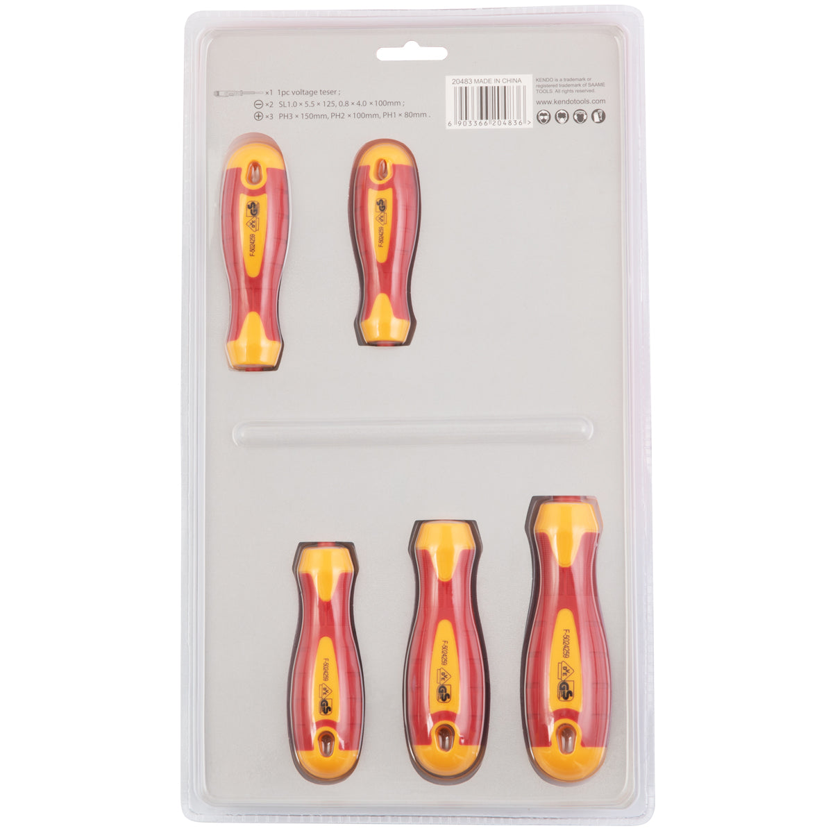 Kendo VDE Screwdriver Pack of 6 with 3 Pieces Pliers Set