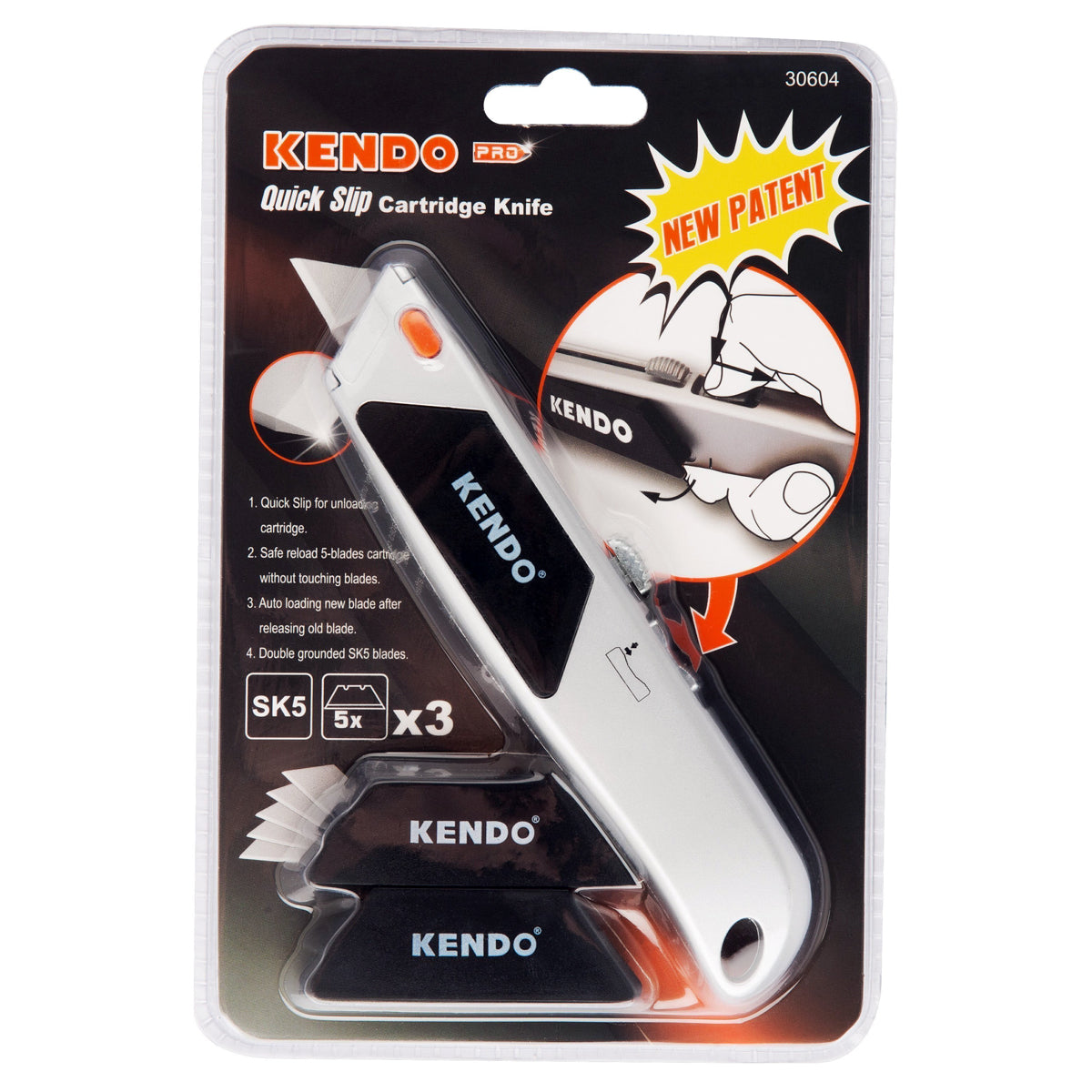 Kendo Quick Slip Cartridge Knife with 15 Piece Blade