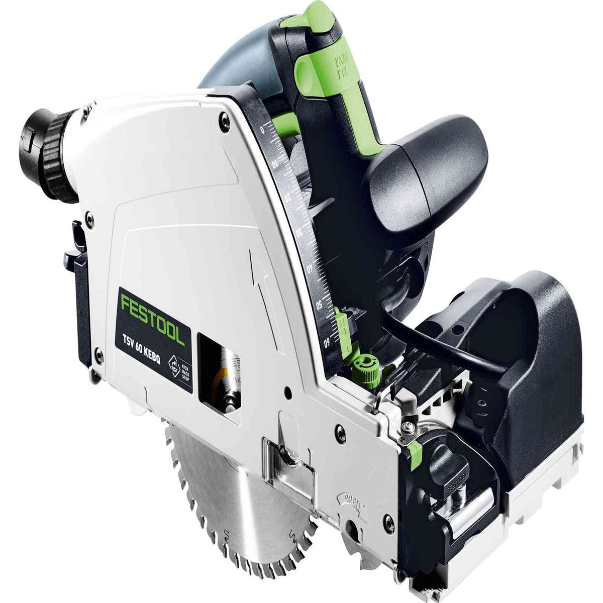 Festool TSV 60 KEB-Plus 110V GB Plunge-Cut Saw - 576734 With 2 x Guide Rail, Connector, Clamp & Bag