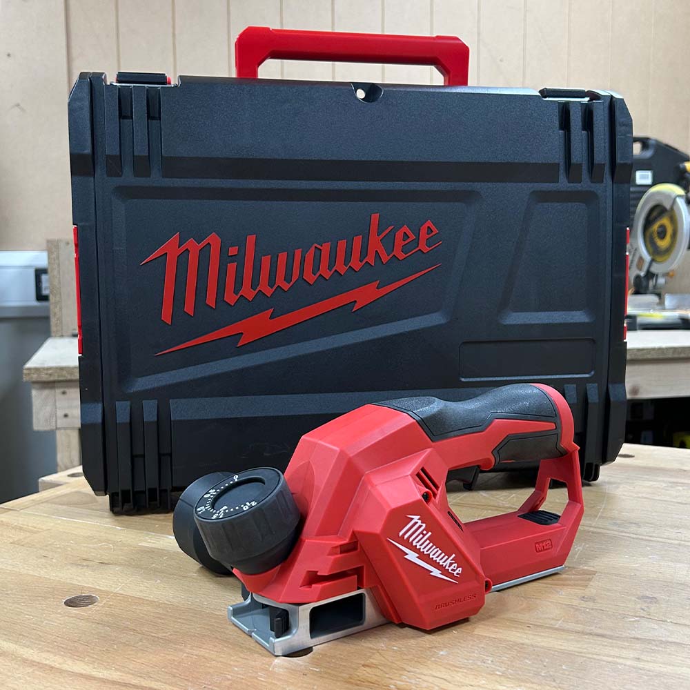 Milwaukee M12BLP-0X 12V Brushless 56mm Planer with 1 x 2.0Ah Battery Charger & Case