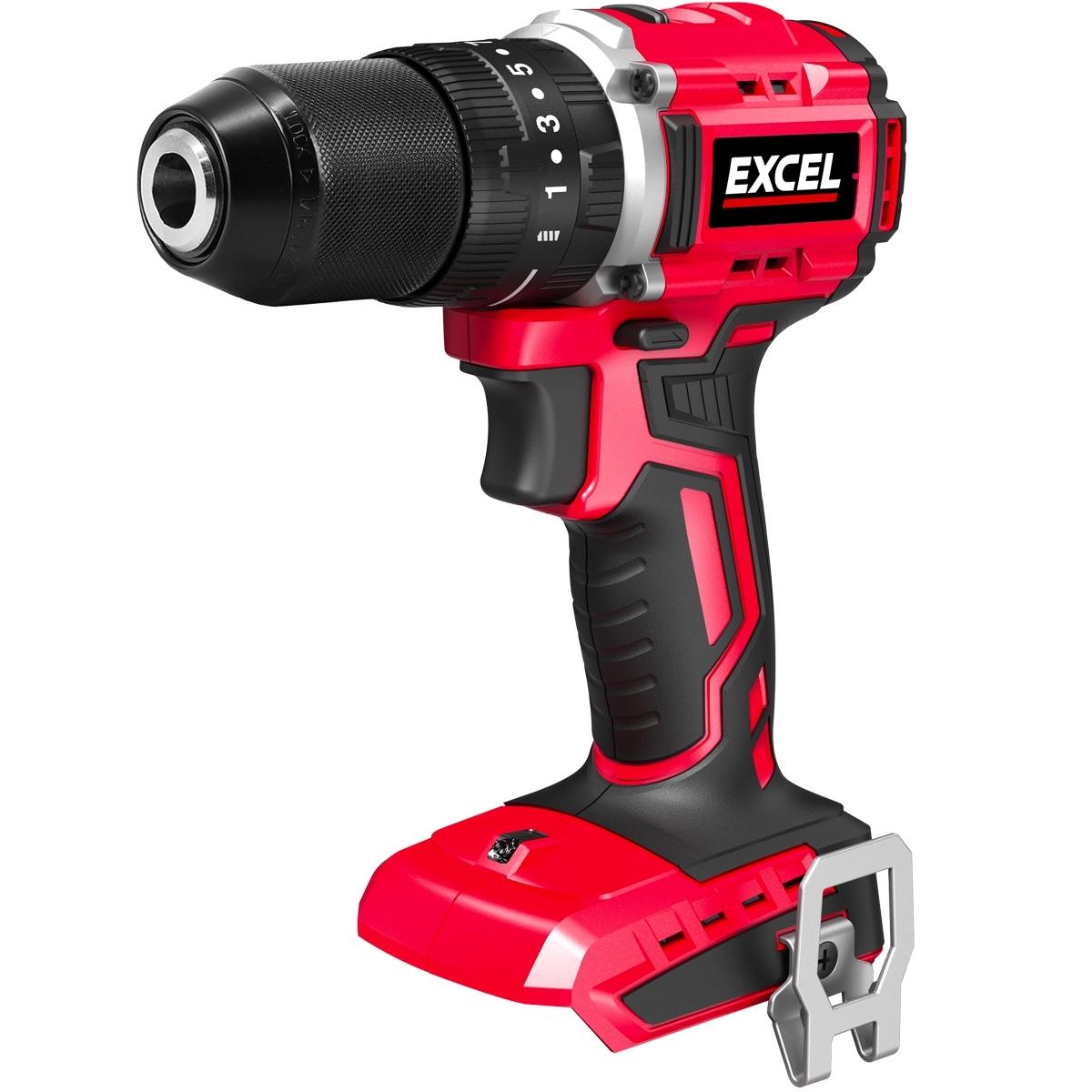 Excel 18V Brushless Twin Pack Impact Driver & Combi Drill with 2 x 2.0Ah Battery & Charger