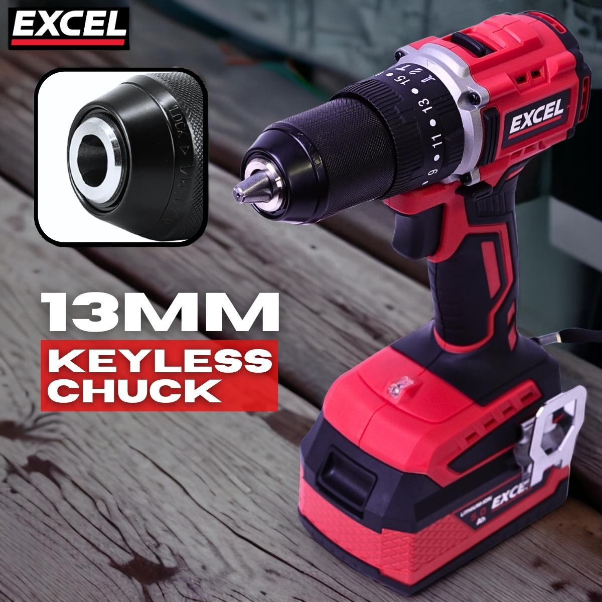 Excel 18V Brushless Combi Drill Body Only (Battery & Charger Not Included)