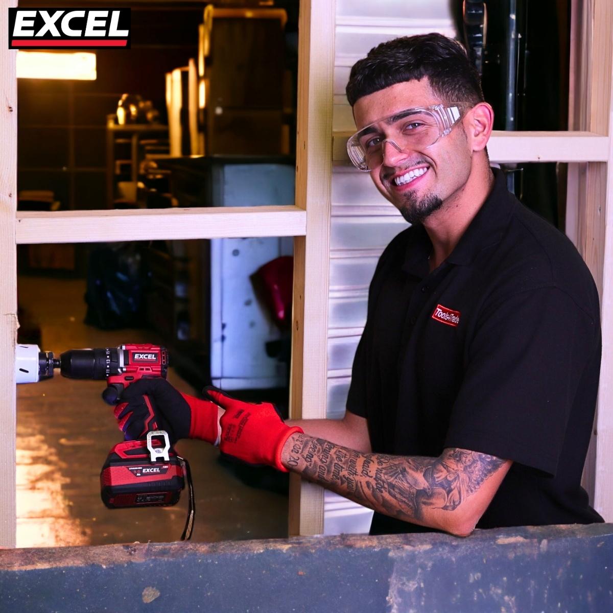 Excel 18V Cordless Brushless Combi Drill with 1 x 2.0Ah Battery & Charger